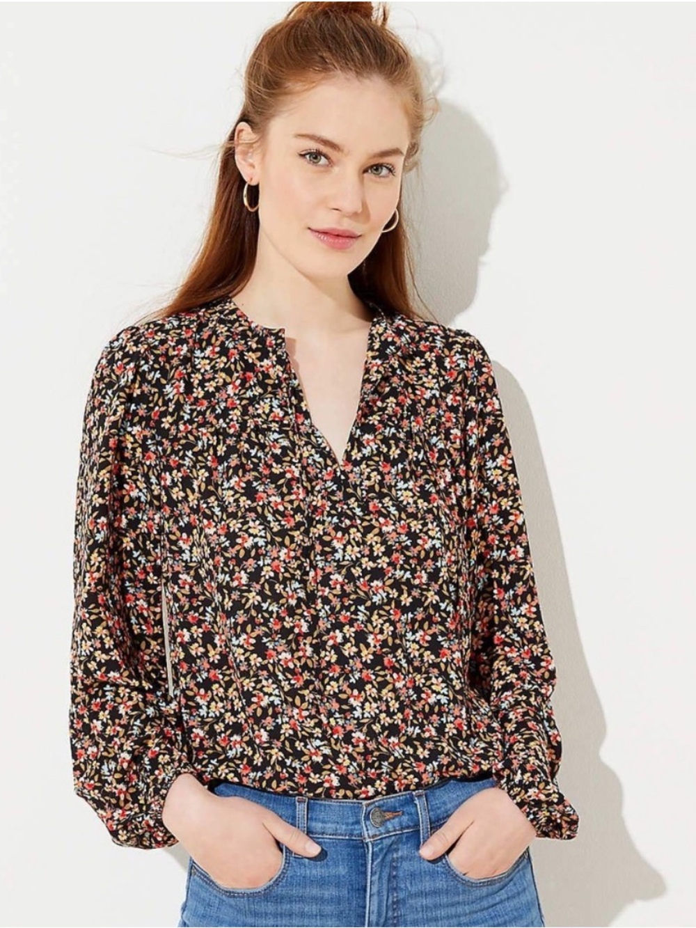 LOFT ditsy floral blouse. Size: XS